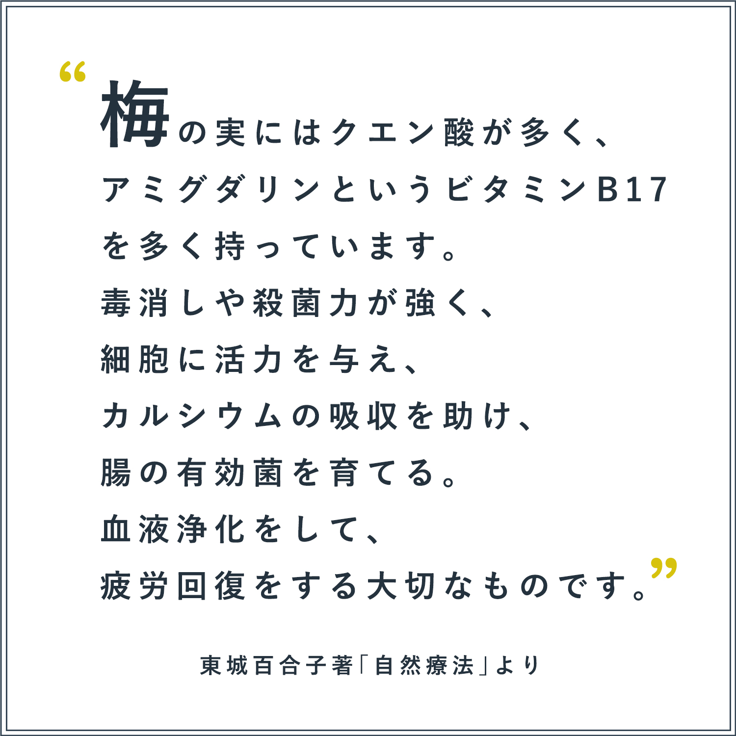 東城百合子著「自然療法」より